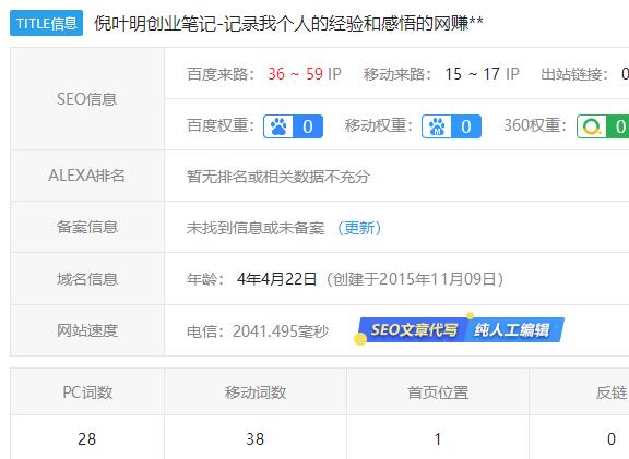 经验之谈：网站排名，网站运营，老域名